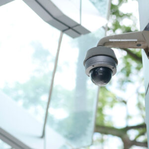 CCTV security camera operating outdoor ,